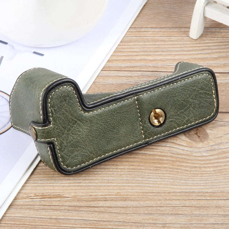 For Canon EOS 200D II / 200D Buffalo Texture PU Leather Camera Half Case Base(Green)