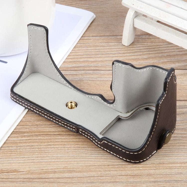 For FUJIFILM X-S20 Buffalo Texture PU Leather Camera Half Case Base(Dark Coffee)