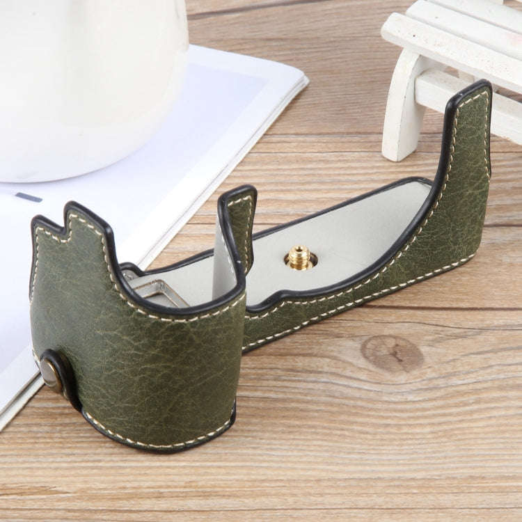 For FUJIFILM X-S20 Buffalo Texture PU Leather Camera Half Case Base(Green)