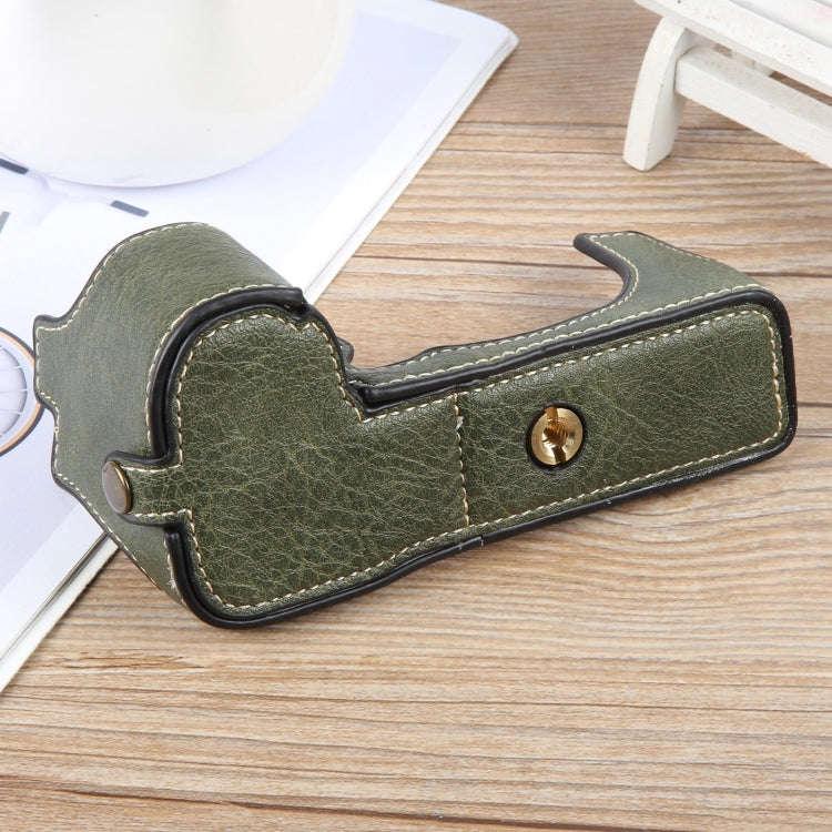 For FUJIFILM X-S20 Buffalo Texture PU Leather Camera Half Case Base(Green)