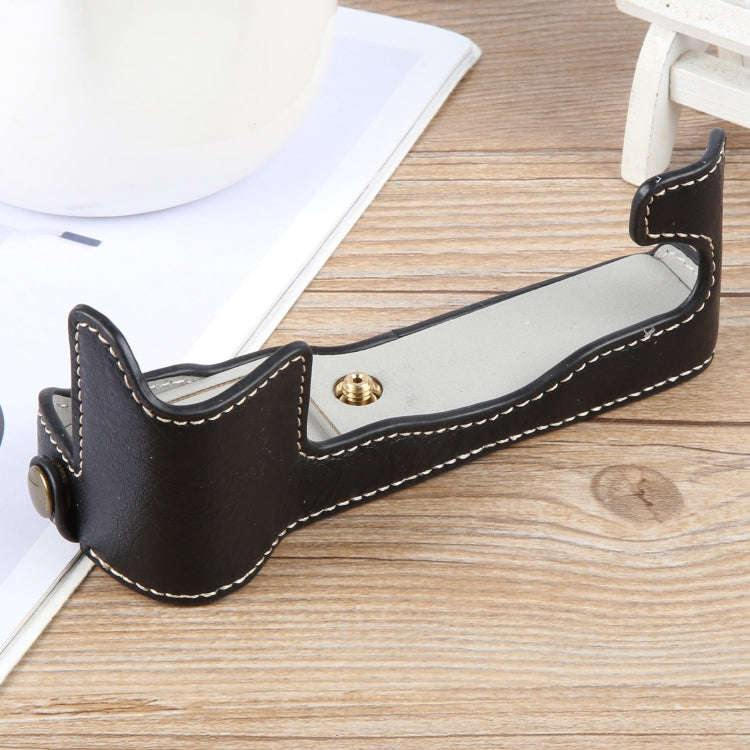 For FUJIFILM X-T1 Buffalo Texture PU Leather Camera Half Case Base(Black)