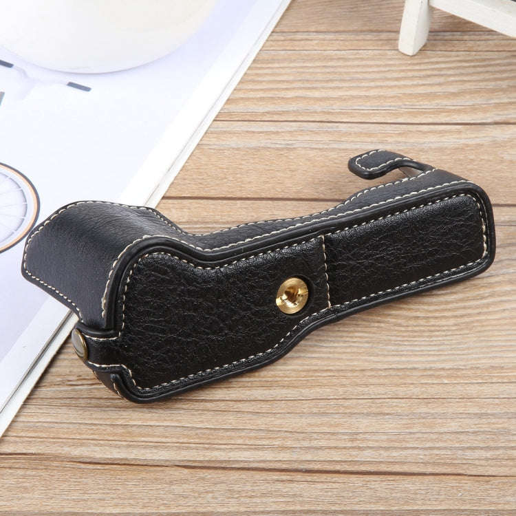 For FUJIFILM X-T1 Buffalo Texture PU Leather Camera Half Case Base(Black)