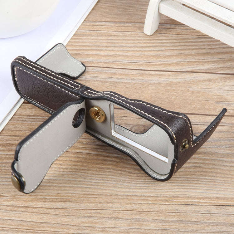 For FUJIFILM X-T1 Buffalo Texture PU Leather Camera Half Case Base(Dark Coffee)