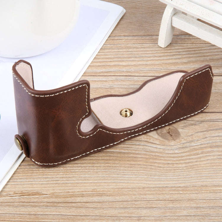 For Nikon ZFC Glossy PU Leather Camera Half Case Base(Coffee)