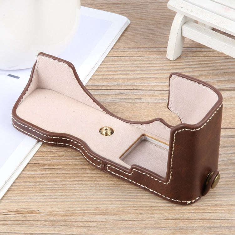 For Nikon ZFC Glossy PU Leather Camera Half Case Base(Coffee)