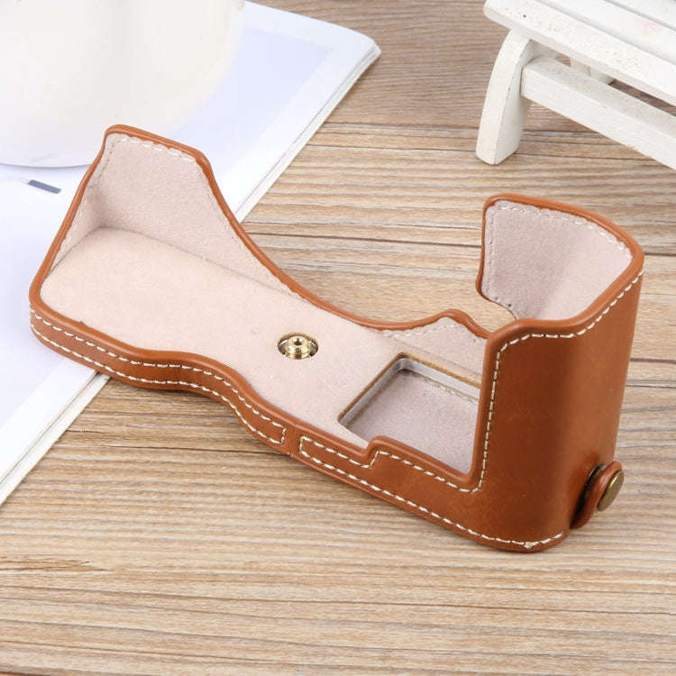 For Nikon ZFC Glossy PU Leather Camera Half Case Base(Brown)