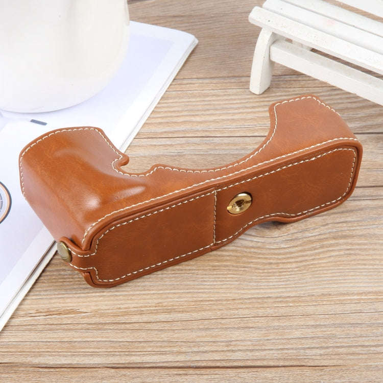 For Nikon ZFC Glossy PU Leather Camera Half Case Base(Brown)