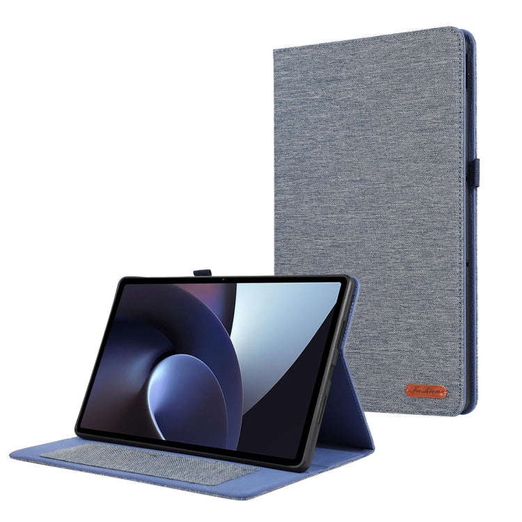 For OnePlus Pad Pro 12.1 Fabric Leather Tablet Case(Blue)