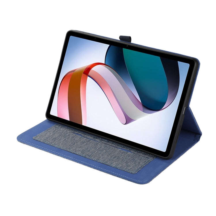 For OnePlus Pad Pro 12.1 Fabric Leather Tablet Case(Blue)
