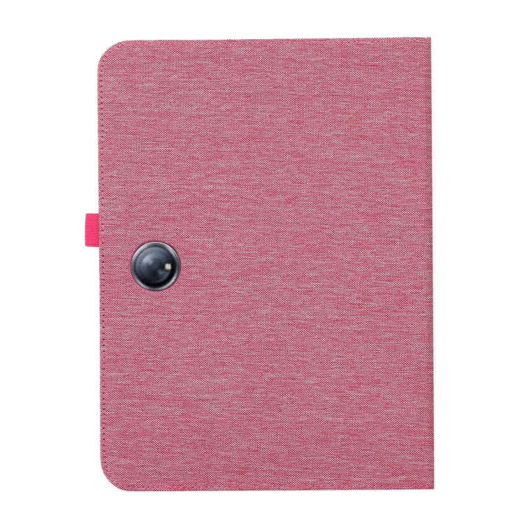 For OnePlus Pad Pro 12.1 Fabric Leather Tablet Case(Rose Red)