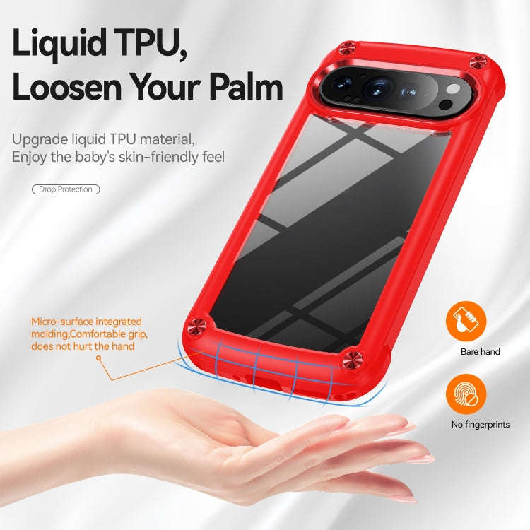 For Google Pixel 9 Pro XL TPU + PC Lens Protection Phone Case(Red)