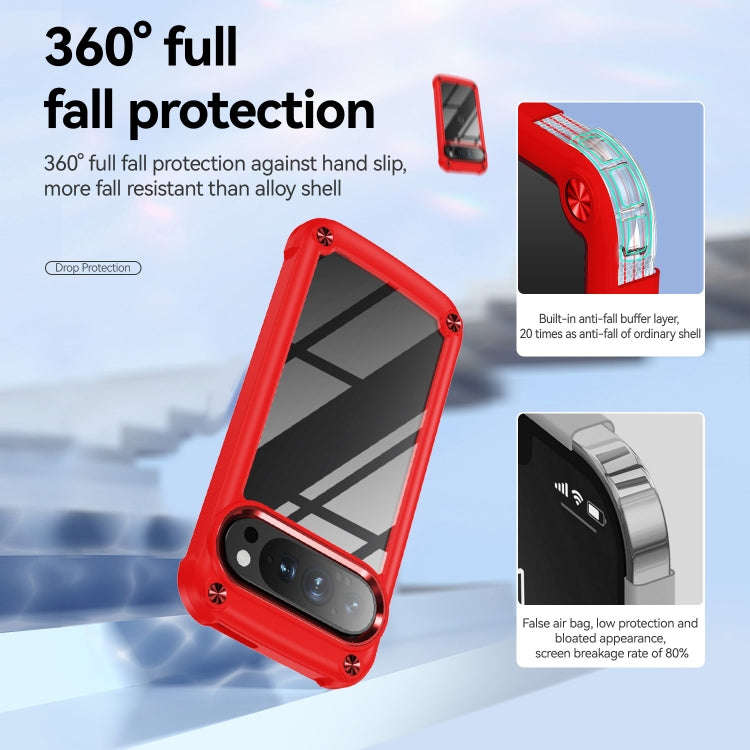 For Google Pixel 9 Pro XL TPU + PC Lens Protection Phone Case(Red)