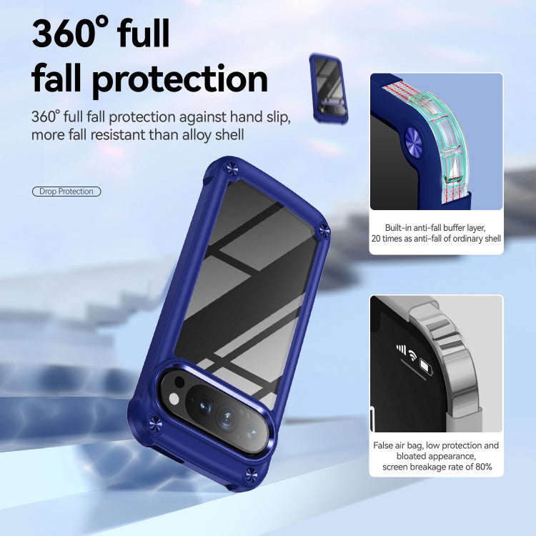 For Google Pixel 9 Pro XL TPU + PC Lens Protection Phone Case(Blue)