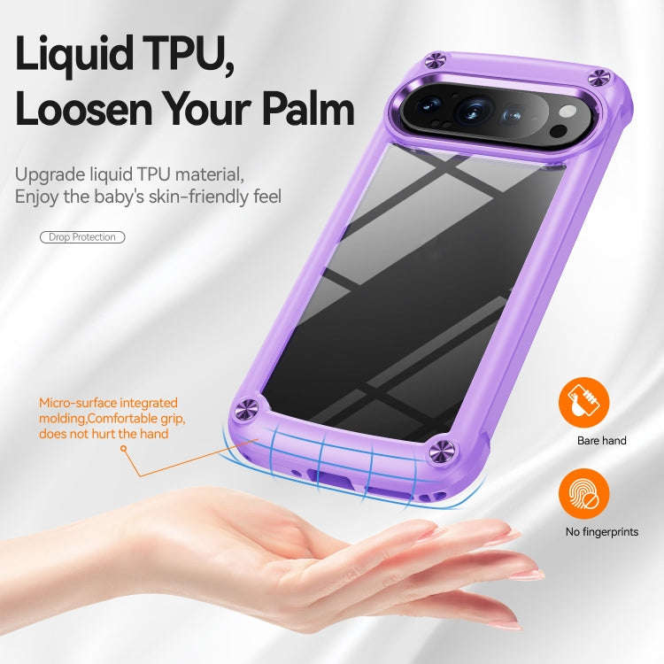 For Google Pixel 9 Pro XL TPU + PC Lens Protection Phone Case(Purple)