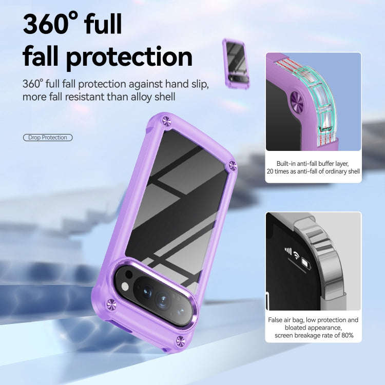 For Google Pixel 9 Pro XL TPU + PC Lens Protection Phone Case(Purple)