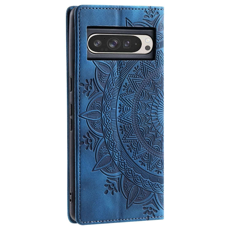 For Google Pixel 9 Pro XL Totem Embossed Magnetic Leather Phone Case(Blue)