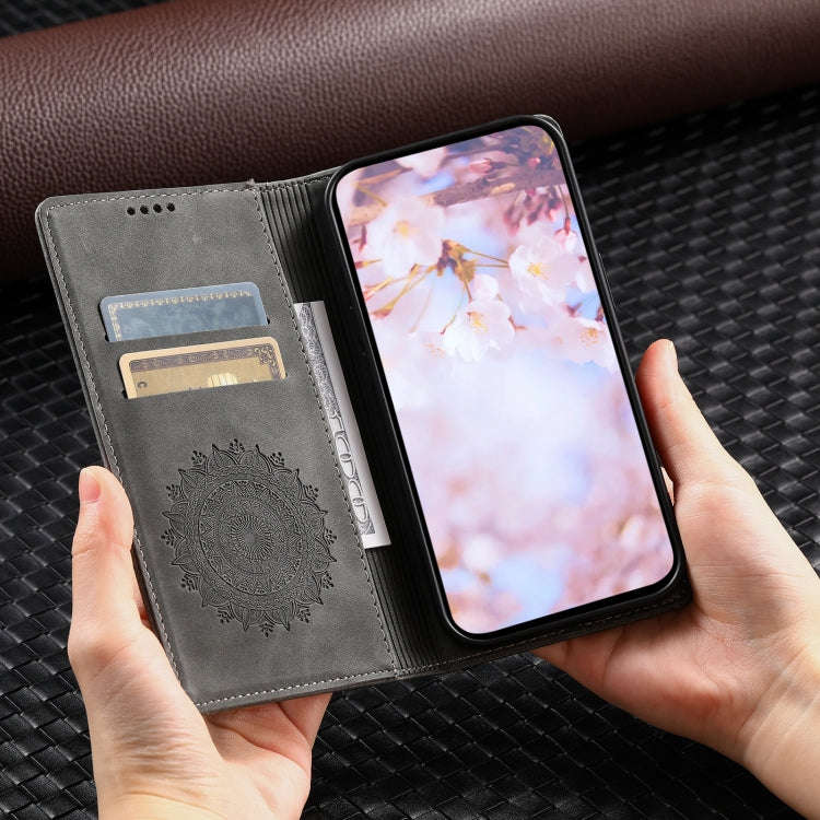 For Google Pixel 9 Pro XL Totem Embossed Magnetic Leather Phone Case(Grey)