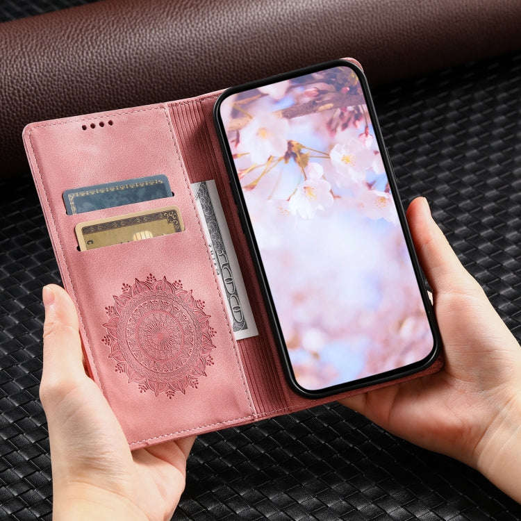 For Google Pixel 9 Pro XL Totem Embossed Magnetic Leather Phone Case(Rose Gold)