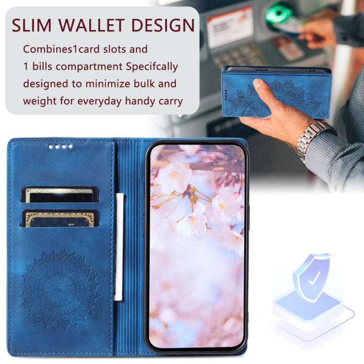 For Google Pixel 9 / 9 Pro Totem Embossed Magnetic Leather Phone Case(Blue)