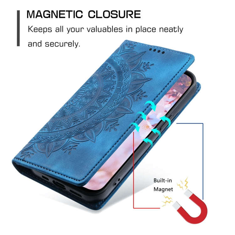 For Google Pixel 9 / 9 Pro Totem Embossed Magnetic Leather Phone Case(Blue)