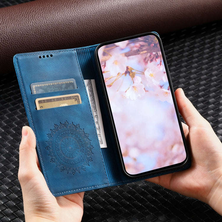 For Google Pixel 9 / 9 Pro Totem Embossed Magnetic Leather Phone Case(Blue)