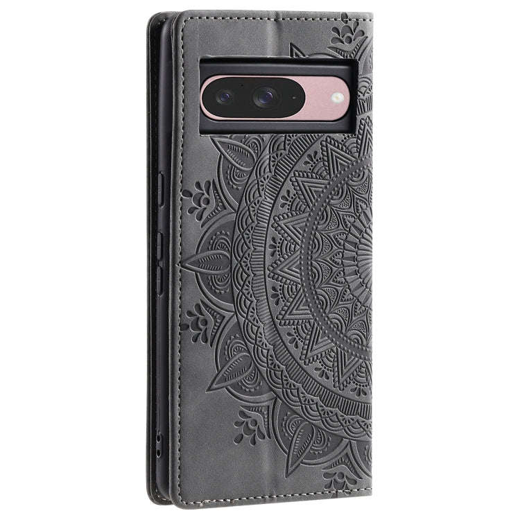 For Google Pixel 9 / 9 Pro Totem Embossed Magnetic Leather Phone Case(Grey)