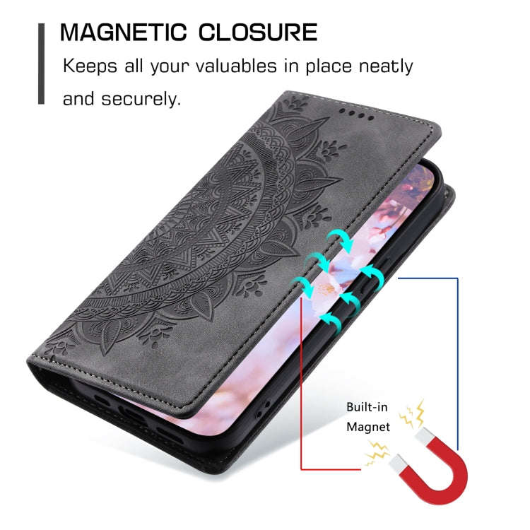 For Google Pixel 9 / 9 Pro Totem Embossed Magnetic Leather Phone Case(Grey)