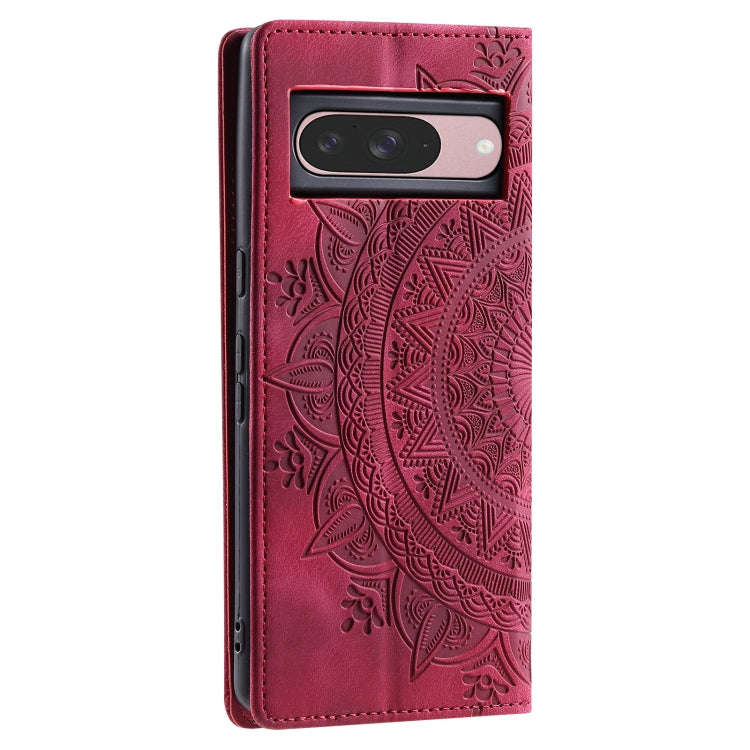 For Google Pixel 9 / 9 Pro Totem Embossed Magnetic Leather Phone Case(Red)