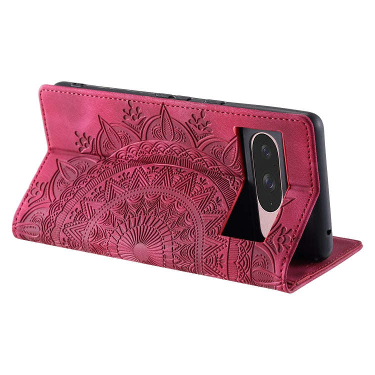 For Google Pixel 9 / 9 Pro Totem Embossed Magnetic Leather Phone Case(Red)