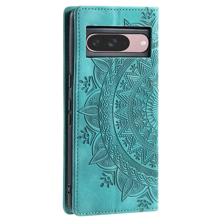 For Google Pixel 9 / 9 Pro Totem Embossed Magnetic Leather Phone Case(Green)