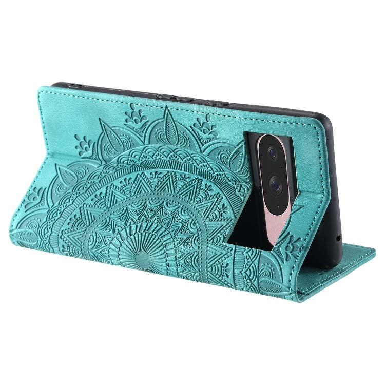 For Google Pixel 9 / 9 Pro Totem Embossed Magnetic Leather Phone Case(Green)