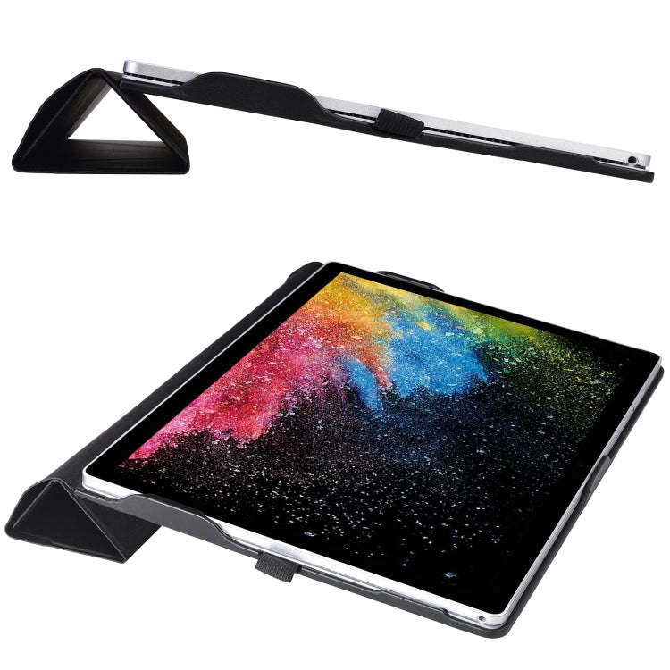 For Microsoft Surface Book 3 / 2 / 1 13.5 inch Deformation Single Screen Leather Laptop Case(Black)