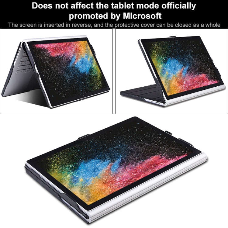 For Microsoft Surface Book 13.5 inch i7 Deformation All-inclusive Leather Laptop Case(Black)