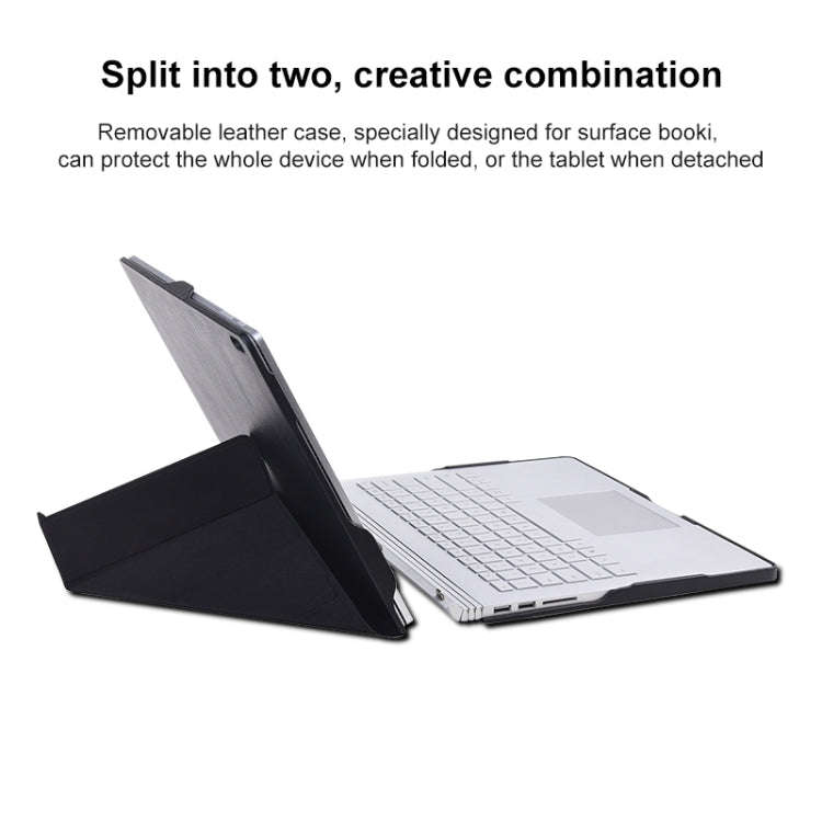 For Microsoft Surface Book 13.5 inch i7 Deformation All-inclusive Leather Laptop Case(Black)