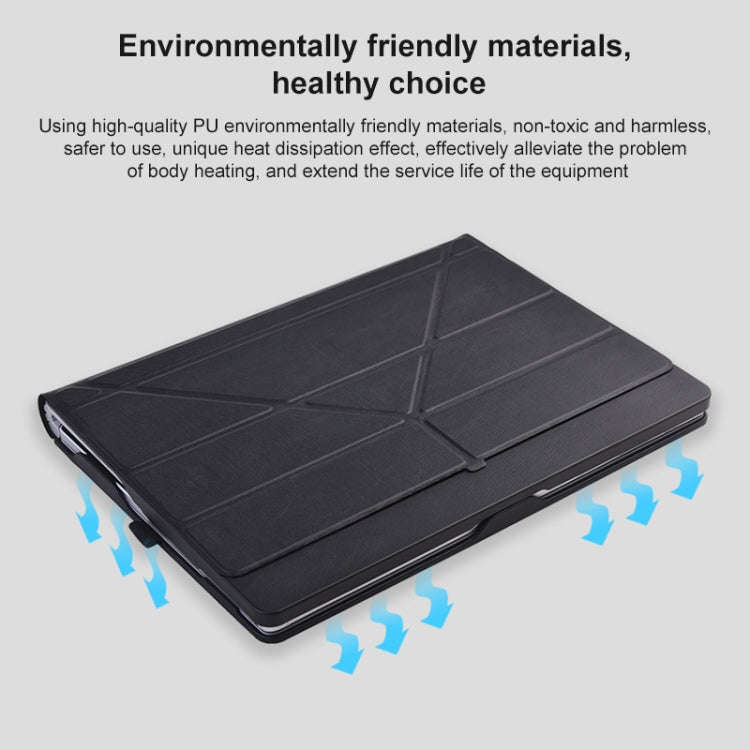For Microsoft Surface Book 13.5 inch i7 Deformation All-inclusive Leather Laptop Case(Black)