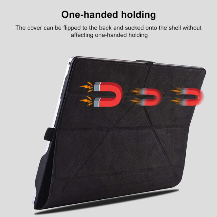 For Microsoft Surface Book 13.5 inch i7 Deformation All-inclusive Leather Laptop Case(Black)