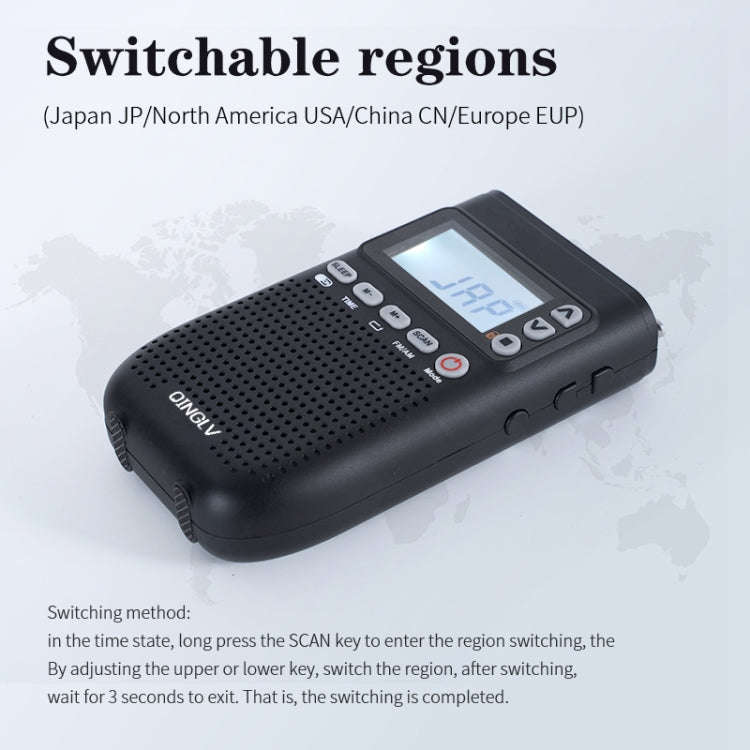 QINGLV QL-518 Portable Bluetooth Transmitter Radio Support FM / AM / MP3(Black)