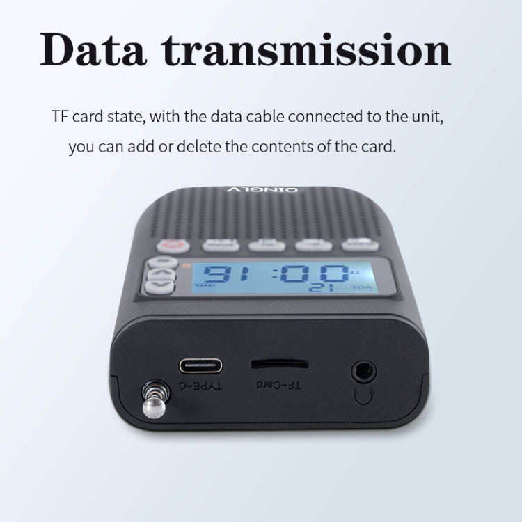 QINGLV QL-518 Portable Bluetooth Transmitter Radio Support FM / AM / MP3(Black)