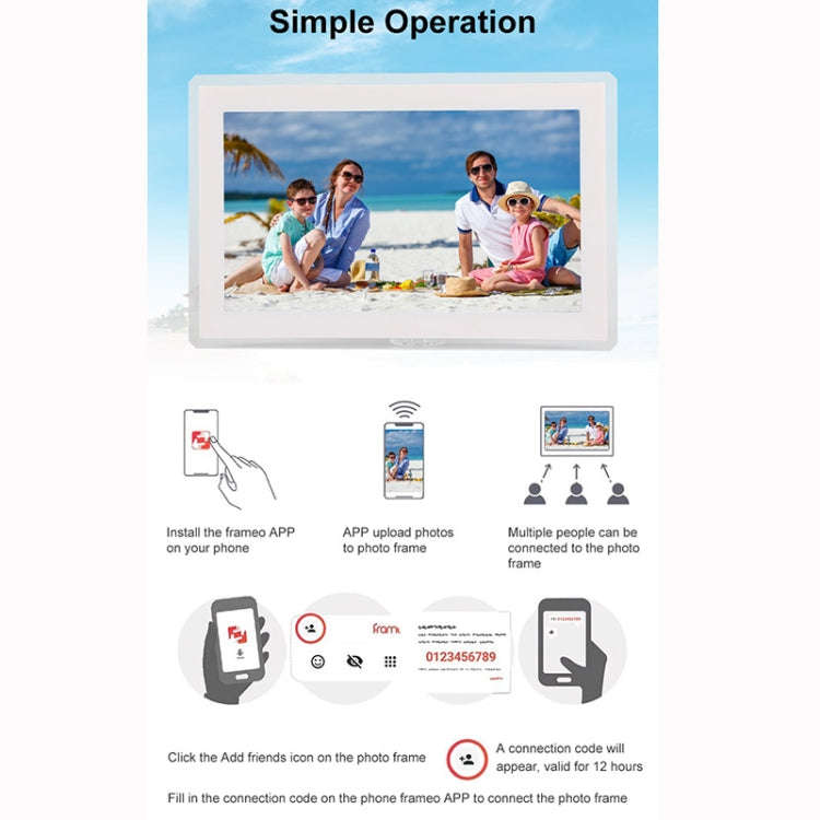 15.6 inch IPS Screen Digital Cloud Photo Frame Wall Mounted LED Advertising Machine, Plug Type:AU...