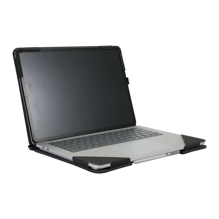 For Microsoft Surface Laptop Studio 2 Cotton Cloth Texture Leather Laptop Protective Case(Black)