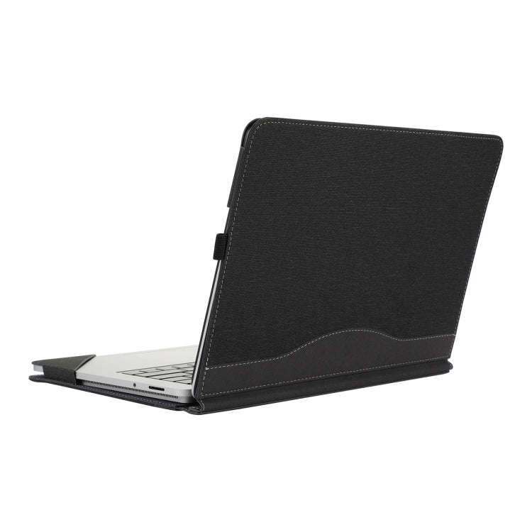 For Microsoft Surface Laptop Studio 2 Cotton Cloth Texture Leather Laptop Protective Case(Black)