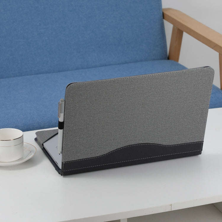 For Microsoft Surface Laptop Studio 2 Cotton Cloth Texture Leather Laptop Protective Case(Light G...