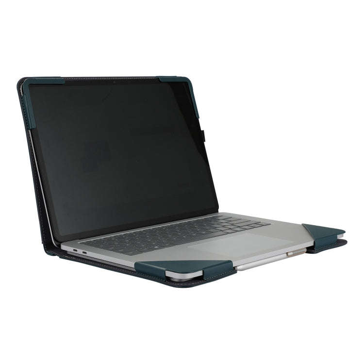 For Microsoft Surface Laptop Studio 2 Vegan Leather Laptop Protective Case(Dark Green)