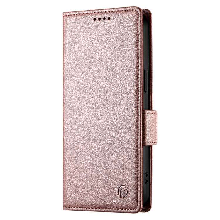 For Honor X8c 4G Side Buckle Magnetic Frosted Leather Phone Case(Rose Gold)
