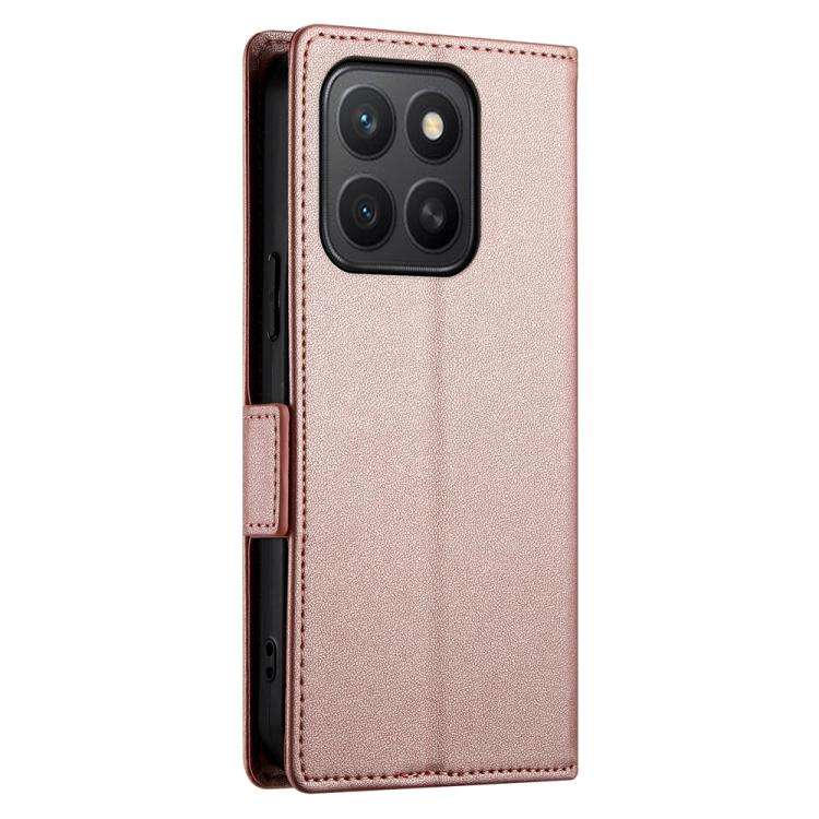 For Honor X8c 4G Side Buckle Magnetic Frosted Leather Phone Case(Rose Gold)
