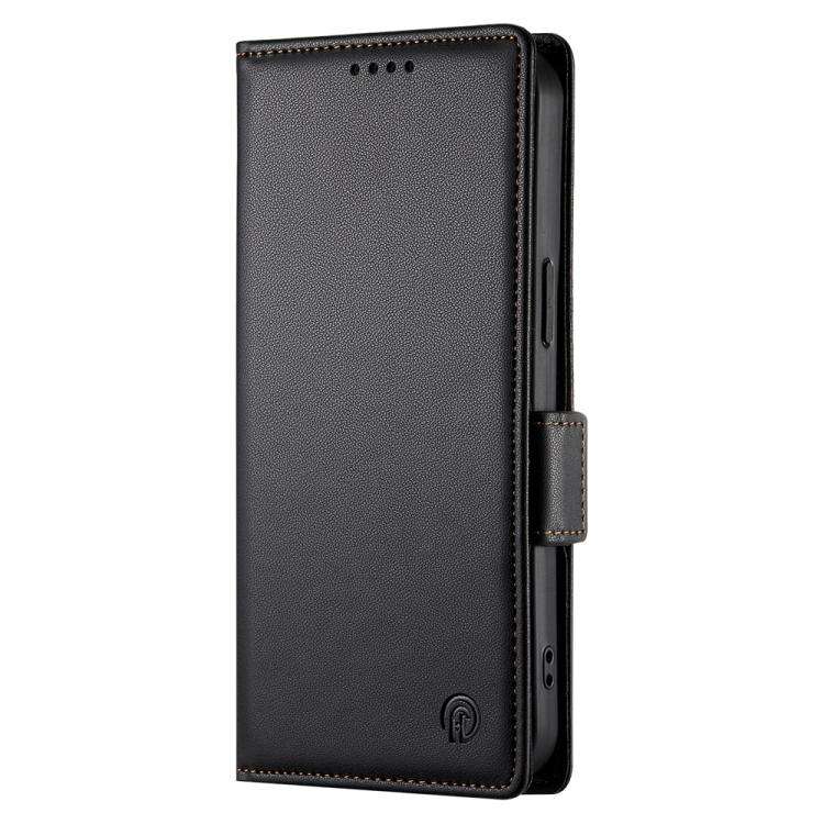 For Honor X8c 4G Side Buckle Magnetic Frosted Leather Phone Case(Black)