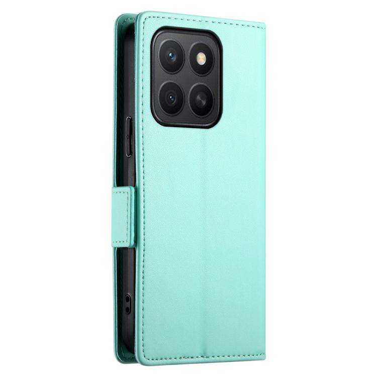 For Honor X8c 4G Side Buckle Magnetic Frosted Leather Phone Case(Mint Green)