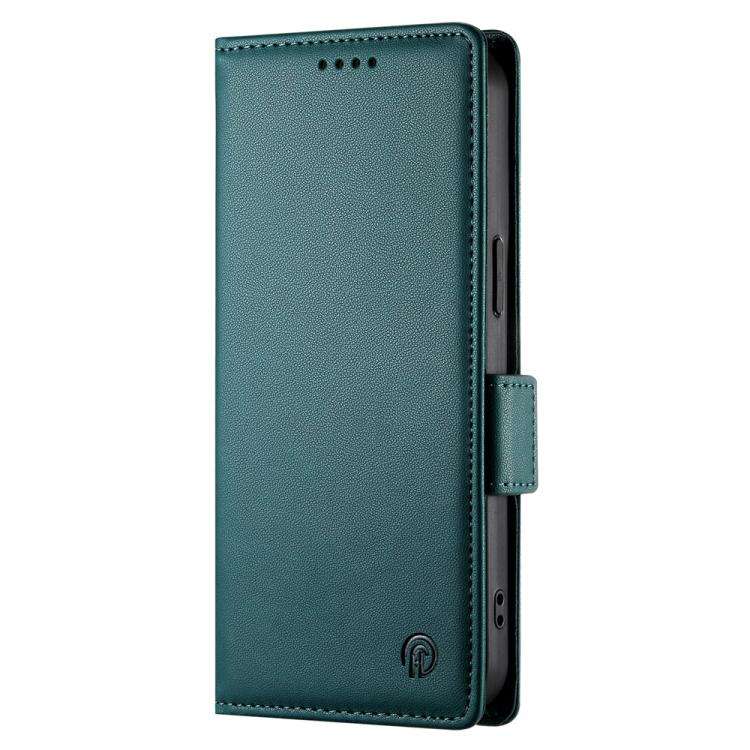 For Honor X8c 4G Side Buckle Magnetic Frosted Leather Phone Case(Dark Green)