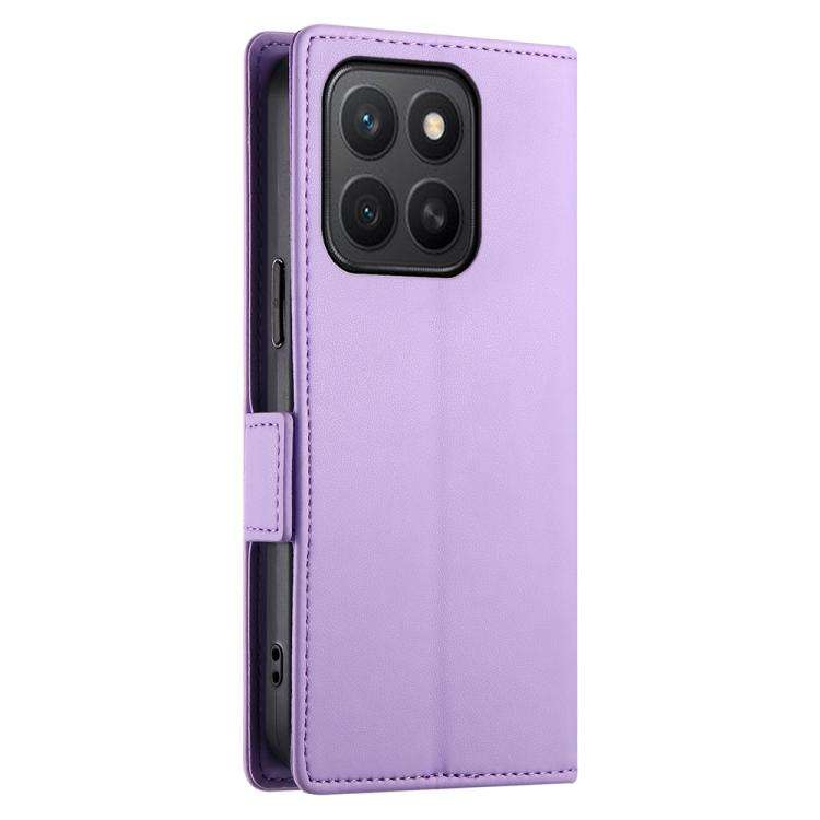 For Honor X8c 4G Side Buckle Magnetic Frosted Leather Phone Case(Purple)