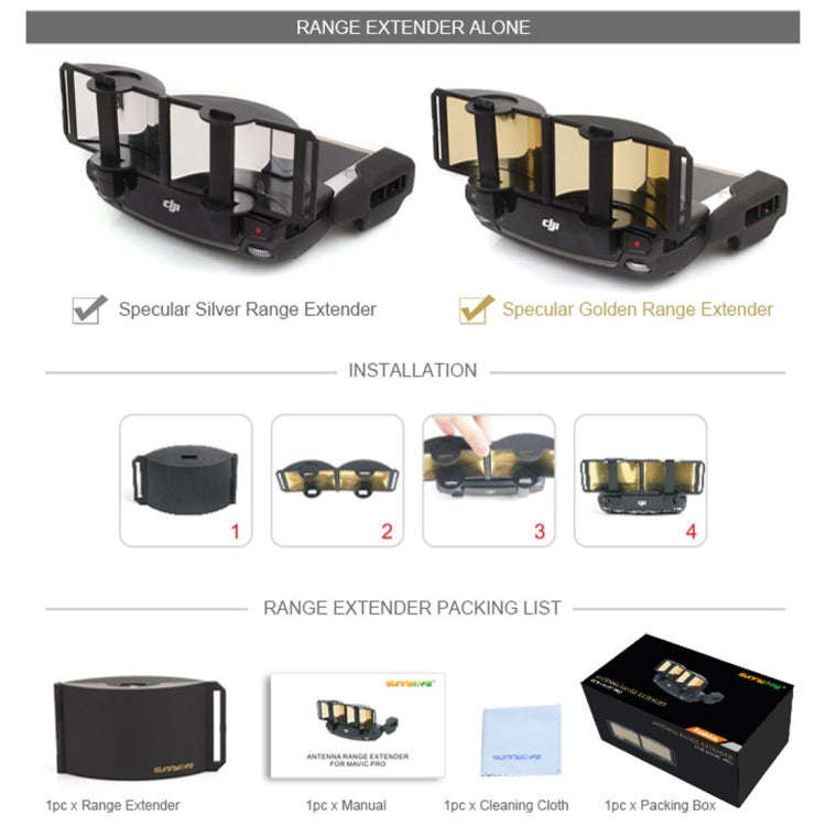 Sunnylife MV-ZC601 For DJI Mavic Air / DJI Mavic Mini Remote Control Hood Mirror Range Extender(G...